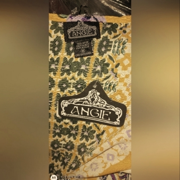 ShortSleeve Purple FloralPrint OpenFont WovenKimono Cardigan Golden - Picture 9 of 16